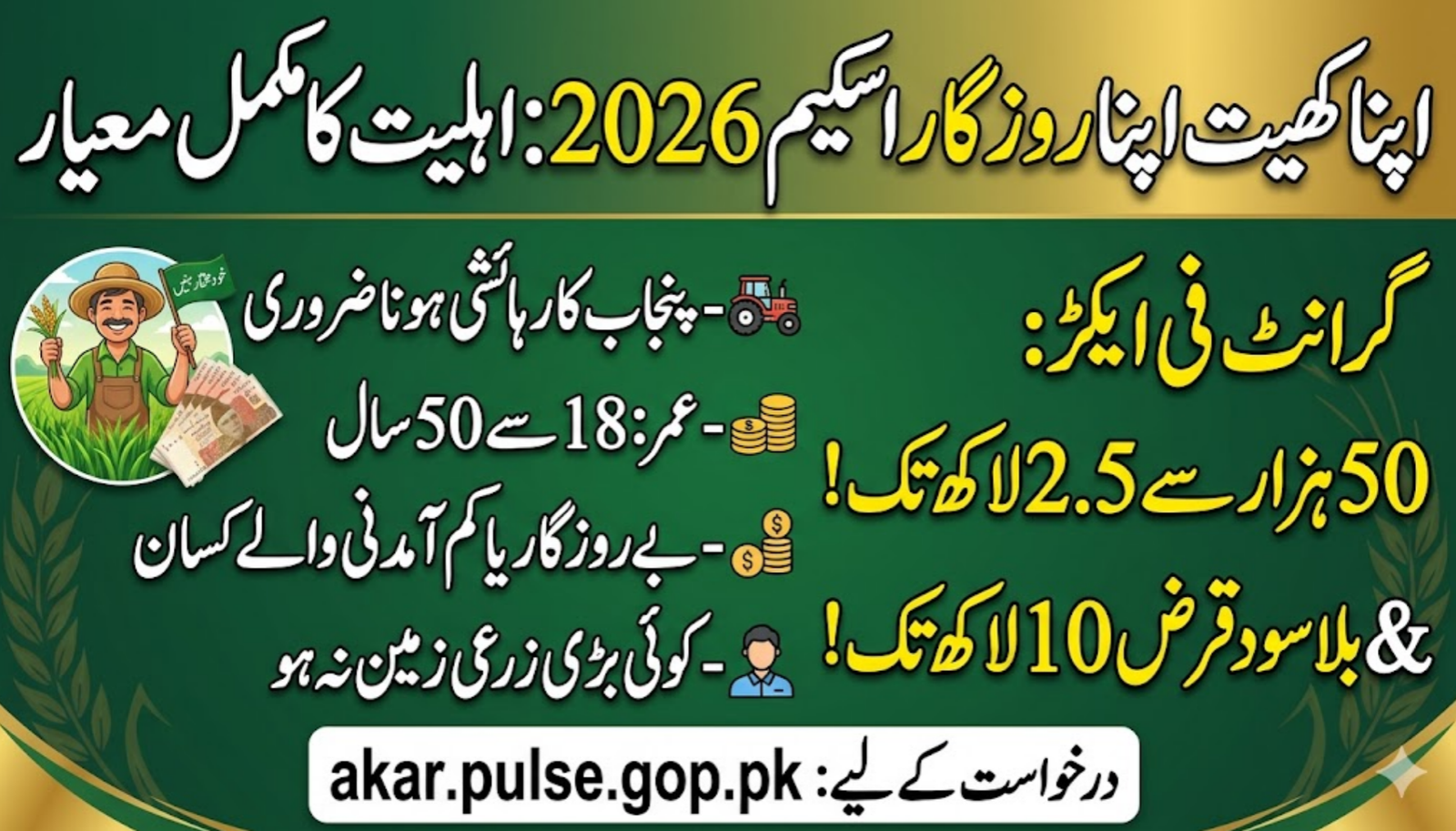 Eligible for Apna Khet Apna Rozgar Scheme